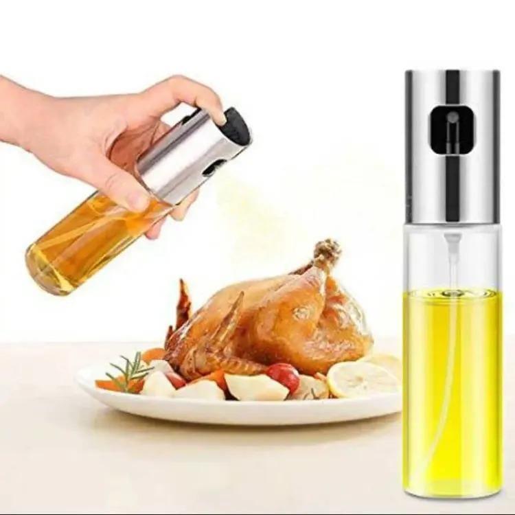 Glass Oil Spray Bottle 7.1" – Non-Slip Grip, White