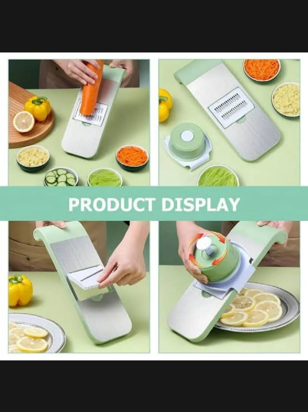 5-in-1 Manual Vegetable Slicer Cutter – 5 Blades & Collection Basin