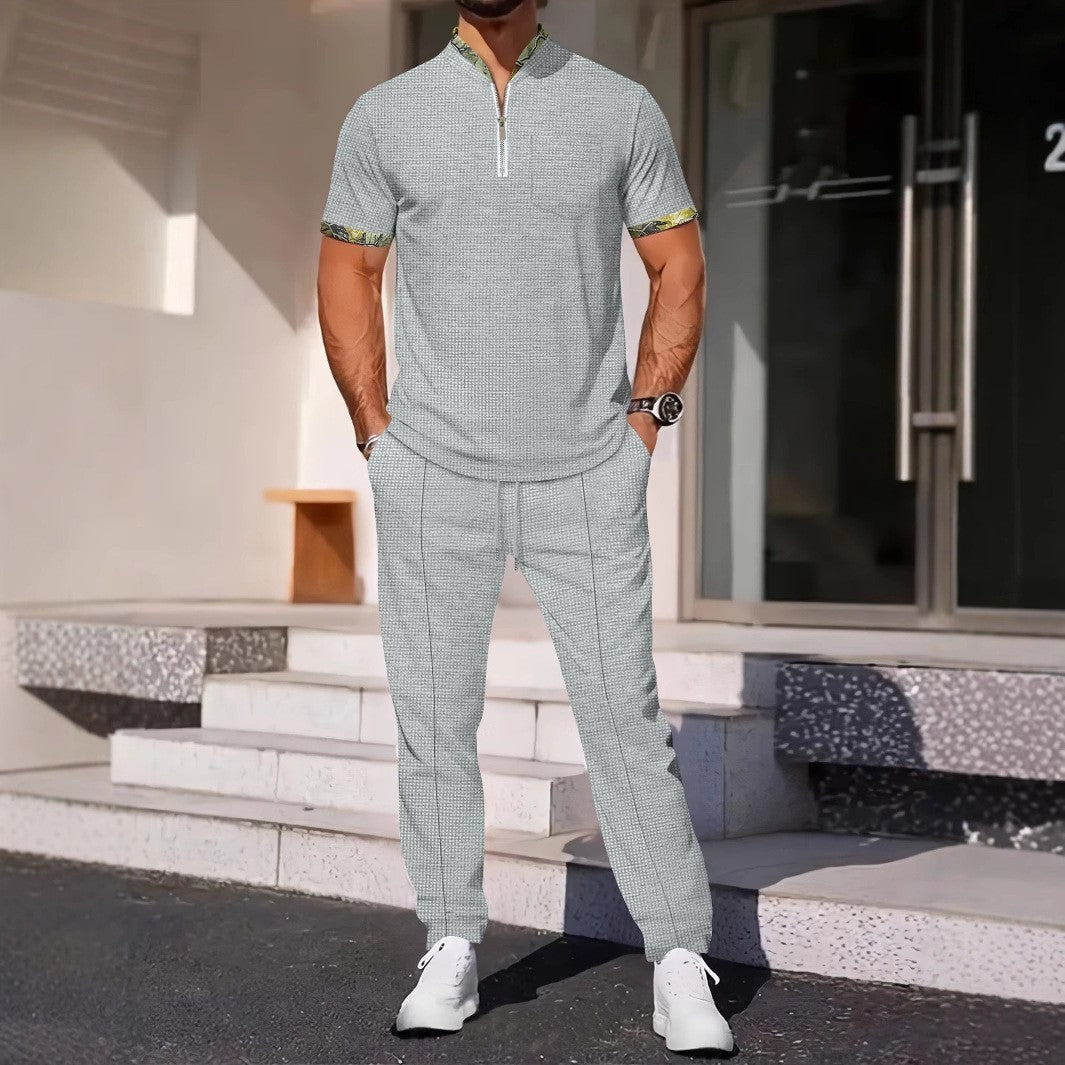 Men's Color Matching Casual Sports Suit