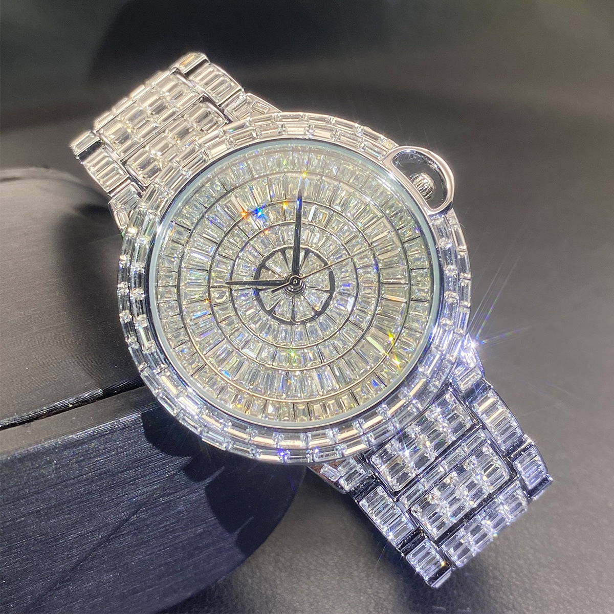 Fashion Full Square Diamond Hip Hop Full Diamond Men's Watch