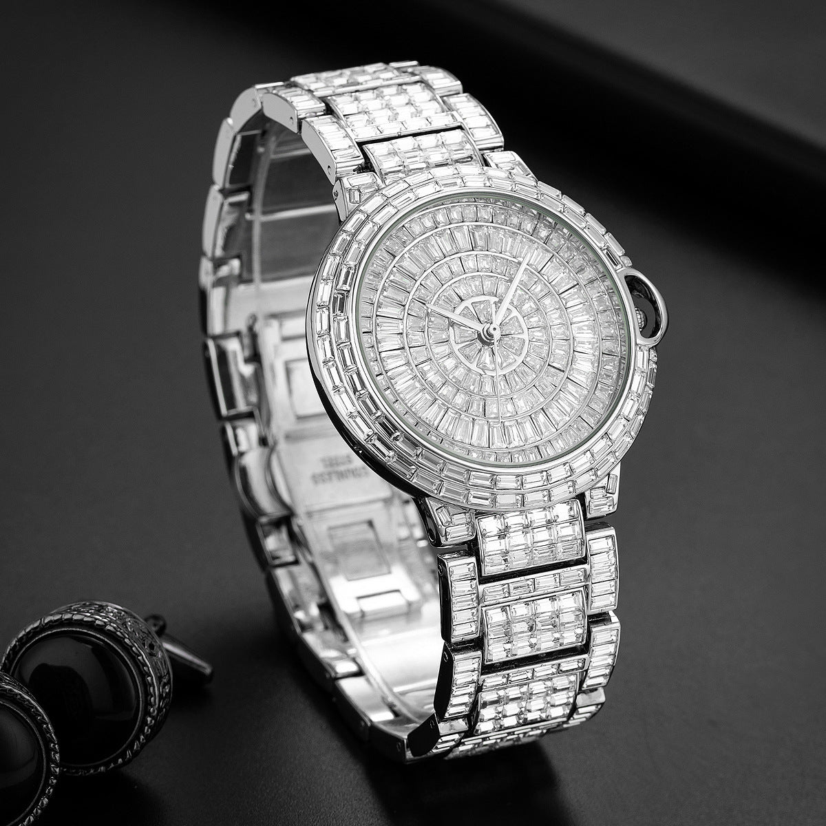 Fashion Full Square Diamond Hip Hop Full Diamond Men's Watch