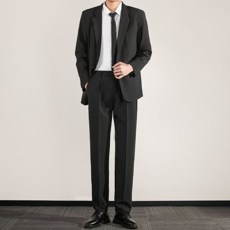 Korean Texture Slim Fit Trendy Grace Business Coat High-end Straight Trousers Suit