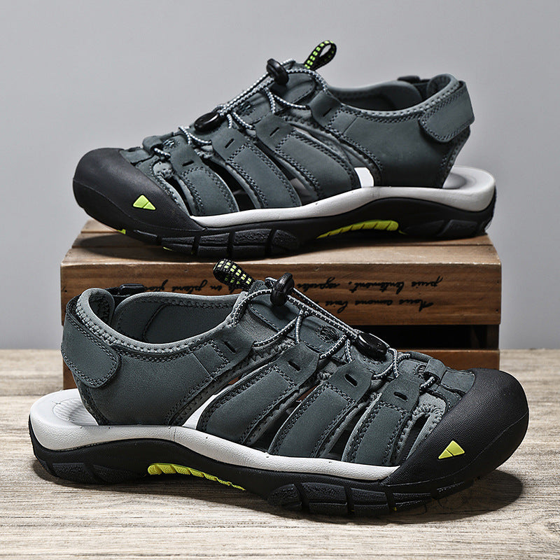 Top Layer Leather Plus Size Men's Beach Sandals - MRG Official Store