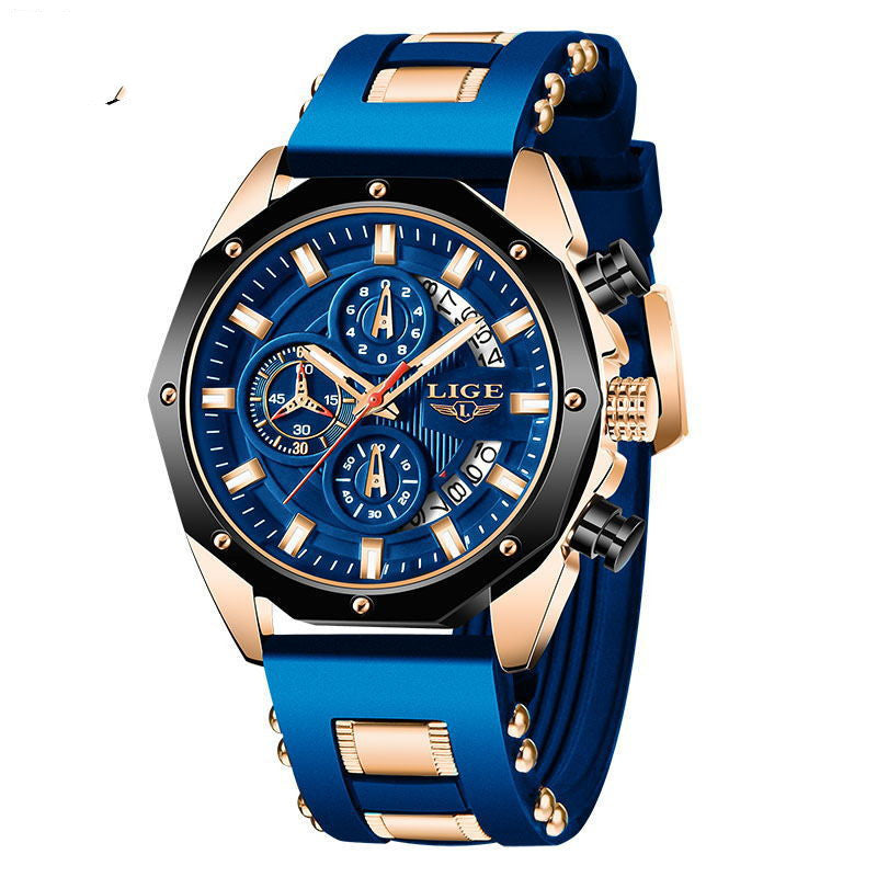 Fashion Mens Watches Top Brand Luxury Silicone Sport Watch Men Quartz Date Clock Waterproof Wristwatch Chronograph - MRG Official Store