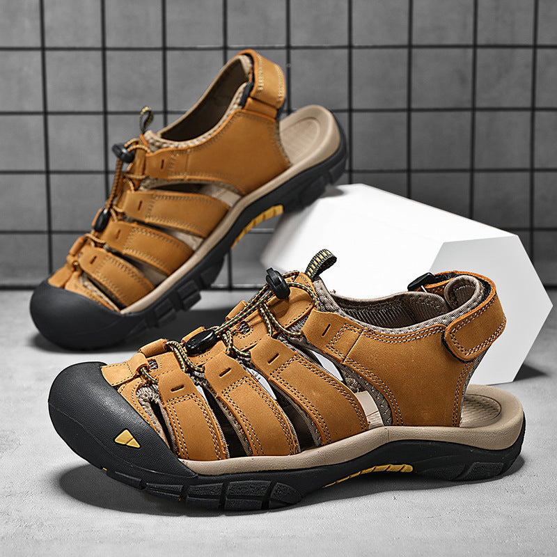 Top Layer Leather Plus Size Men's Beach Sandals - MRG Official Store