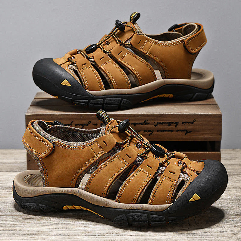 Top Layer Leather Plus Size Men's Beach Sandals - MRG Official Store