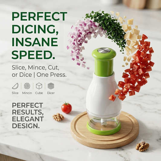 4-in-1 Manual Food Chopper & Vegetable Dicer