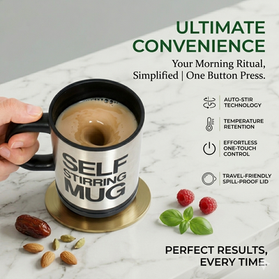 Self-Stirring Mug – Stainless Steel Automatic Mixing Coffee Mug