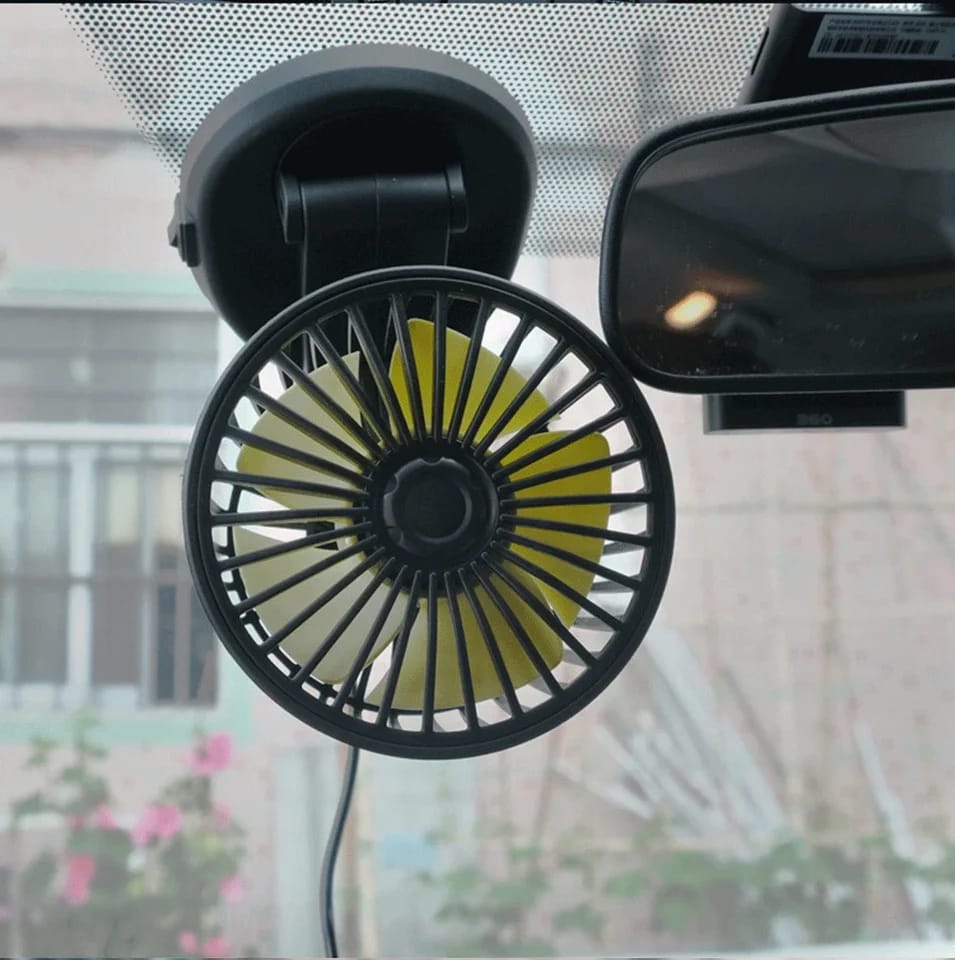 Portable Car Cooling Fan mounted in car