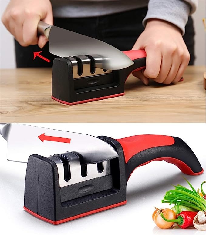 3-Stage Professional Knife Sharpener in use